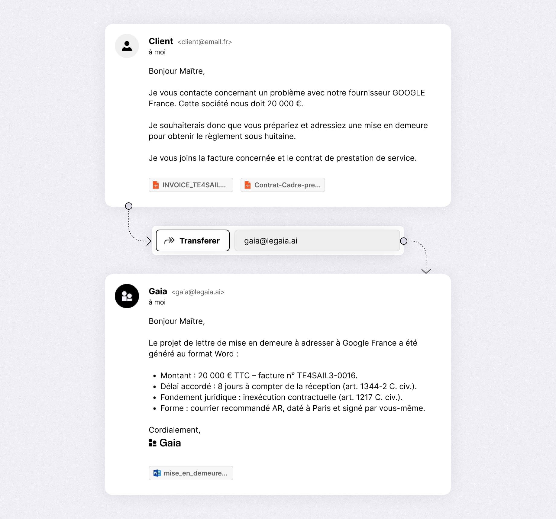 Rédiger une mise en demeure en Word selon la demande du client