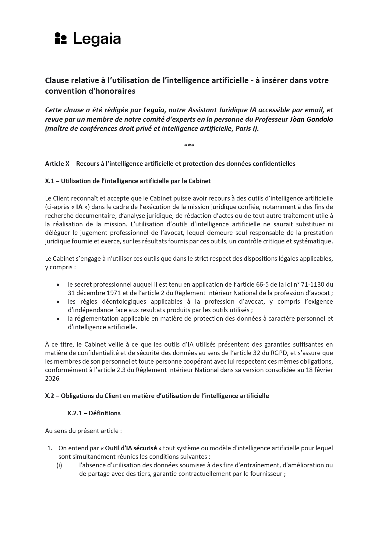 modele clause ia convention honoraires 1